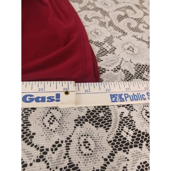 Burgundy Ruched One Shoulder Mini Dress - Picture 15 of 15